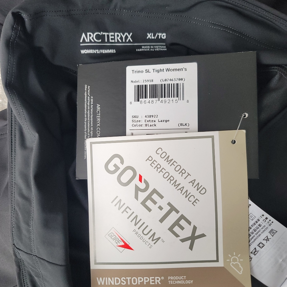 Arc'teryx Trino SL Tight Straight Leg Pant Size XLarge In Black NWT - Picture 10 of 10